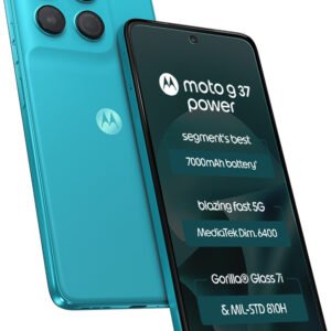 Motorola G37 Power 5G Smartphone (Pantone Capri, 4GB RAM, 64GB Storage)