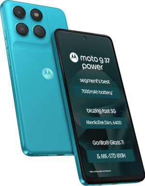 Motorola G37 Power 5G Smartphone (Pantone Capri, 4GB RAM, 64GB Storage)