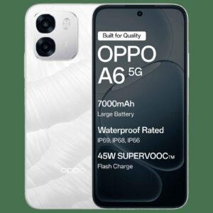 OPPO A6 5G (Ice White, 6GB RAM, 256GB Storage)