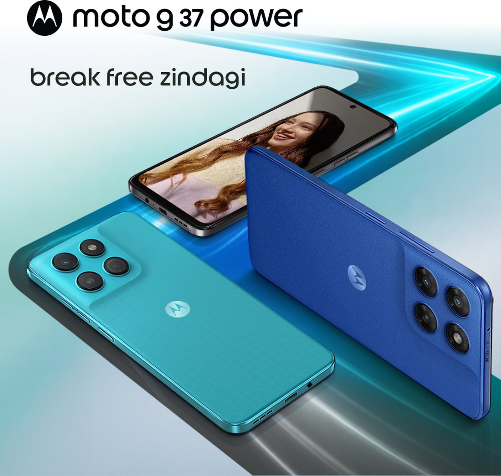 Motorola G37 Power 5G Smartphone (Pantone Capri, 4GB RAM, 64GB Storage) - Image 3